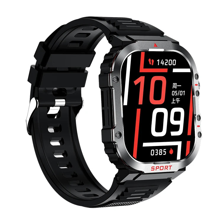 G45 Black Bracelet BT Calling NFC Compass Sport Smart Watch With LED Flashlight Outdoor 1ATM Waterproof Smartwatch for Men